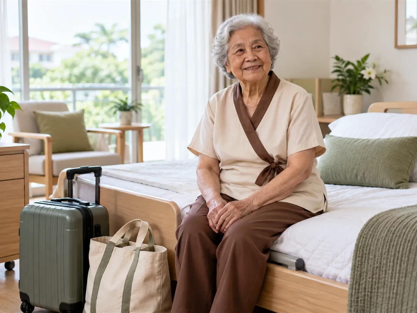 กระเป๋าเดินทางใบเล็กวางข้างเตียง พร้อมเข้าพักระยะสั้น | Omkod Nursing Home